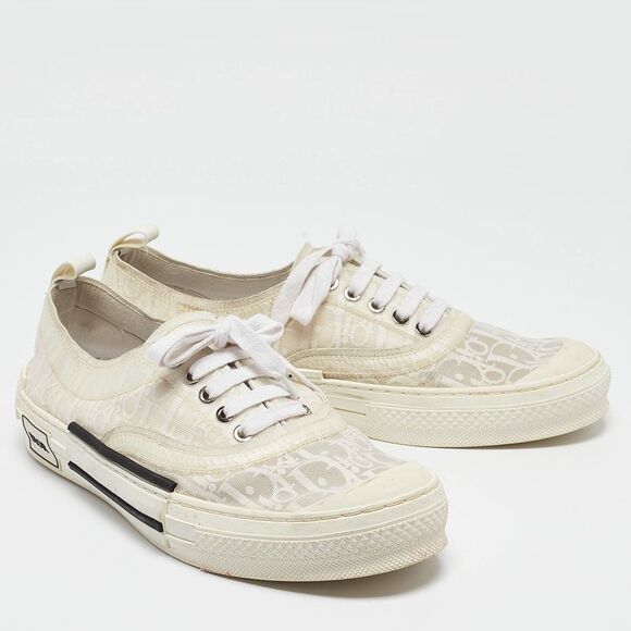 Dior White Oblique Canvas Walk'n'Dior Sneakers Size 45 - Picture 4 of 4
